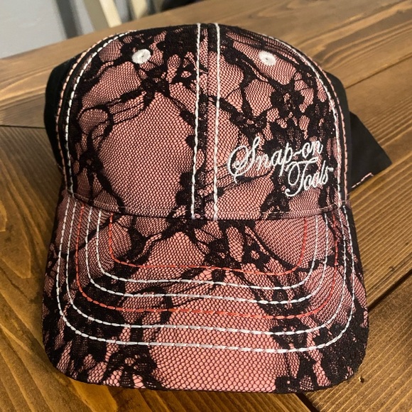 Snap on Tools Pink and Black Lace hat rare - Picture 1 of 5